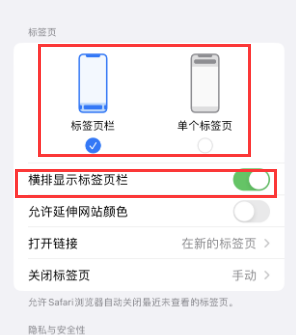 双湖iPhone授权维修分享Safari浏览器如何切换标签栏位置 